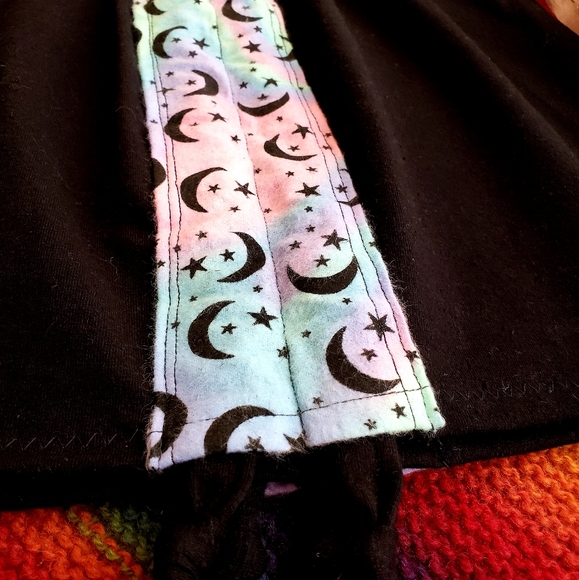 Organic hemp witchy Moon and Star side tie skirt - Picture 2 of 4